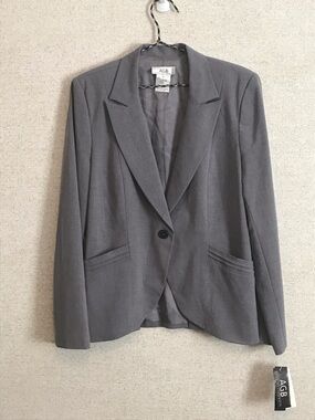 AGB Byer California Women’s Single-Button Gray Blazer Size 12 NWT